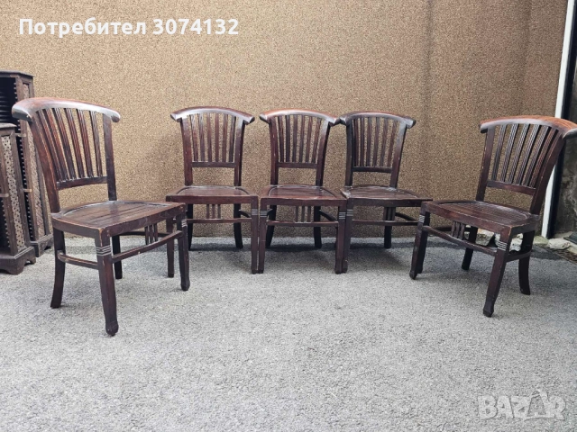 Масивни трапезни столове от тиково дърво