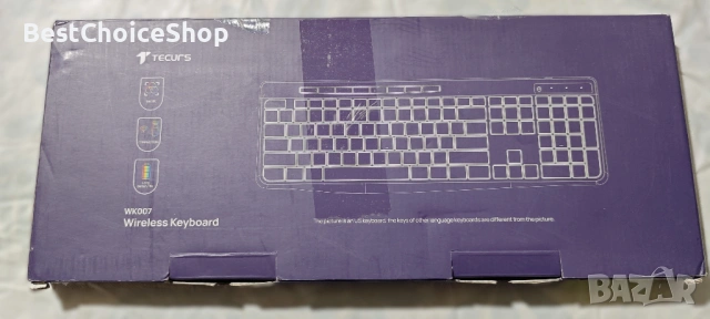 TECURS WK007 Wireless Keyboard – Безжична клавиатура с подсветка, водоустойчива