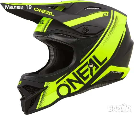 Каска 3 SRS Racewear черна/неон, снимка 1