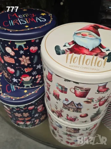 метални коледни кутии, снимка 3 - Кутии за съхранение - 47718201