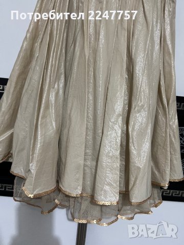Уникална златиста рокля размер S, снимка 4 - Рокли - 35760526