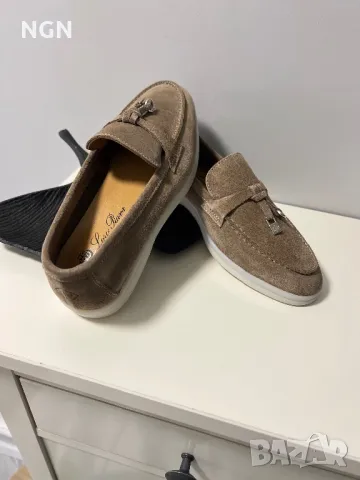 Дизайнерски дамски мокасини в тъмно бежов велур, снимка 7 - Дамски ежедневни обувки - 50014889