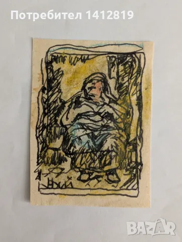 Наум Хаджимладенов (1894-1985) рисунка Кубизъм_2, снимка 6 - Картини - 49617391