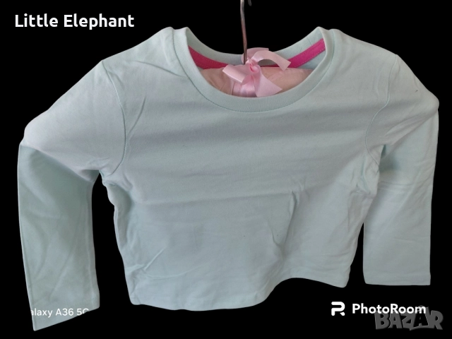 Блузка с дълъг ръкав за 2-3 год момиченце светла мента,plein,Англия/нова