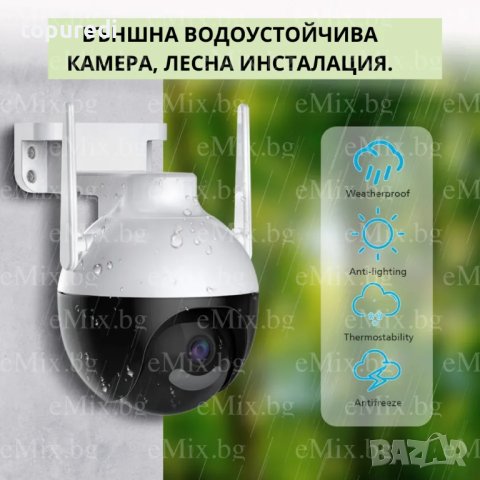 СФЕРИЧНА ВЪНШНА КАМЕРА С КАРТА ПАМЕТ 128GB, снимка 3 - HD камери - 41885825