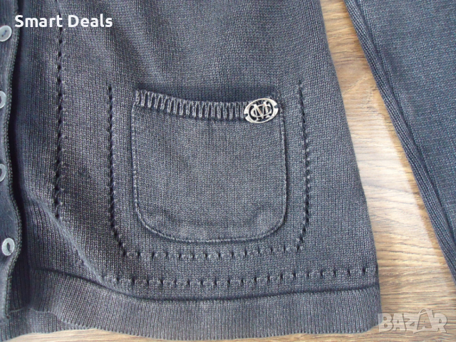 Marlboro Classics Дамска памучна плетена жилетка с остро деколте и джобове M, снимка 5 - Жилетки - 44674487