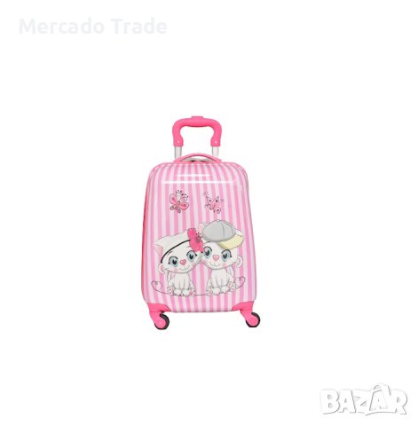 Комплект Mercado Trade, Куфар и раница, За деца, Котета, Розов, снимка 3 - Кенгура и ранички - 41267029