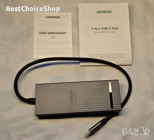 UGREEN 7-в-1 USB C докинг станция Двоен 4K HDMI и 100W PD, снимка 3 - Друга електроника - 53514424