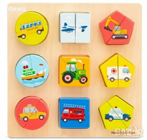 Дървени детски/бебешки пъзели - 3 броя