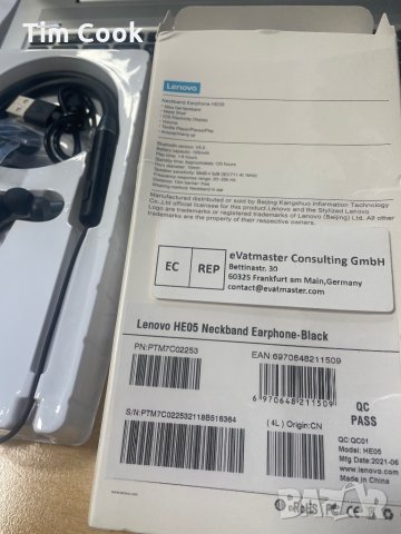 Слушалки Lenovo Bluetooth Wireless Headphones Magnetic Neckband Earphones IPX5 Waterproof Sport Head, снимка 4 - Lenovo - 34533641