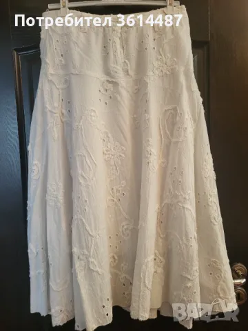 Бяла памучна пола