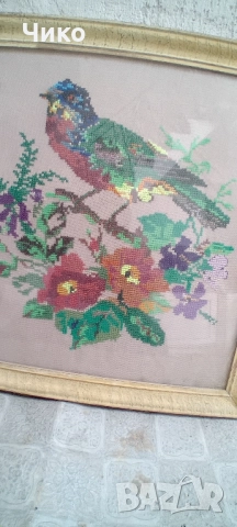 Голям ръчно бродиран гоблен, снимка 2 - Антикварни и старинни предмети - 52056338