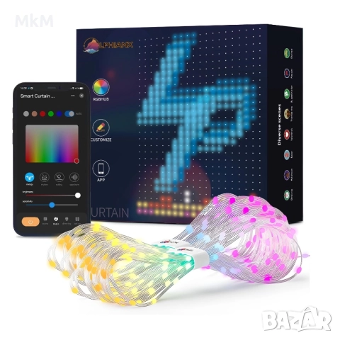 Светлина завеса с Wifi 540LEDs 1.50 х 2 м - програмируема Lphianx, снимка 2 - Лед осветление - 52598327