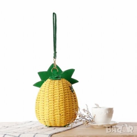 Малка ратанова чантичка Pineapple, снимка 3 - Чанти - 41477385