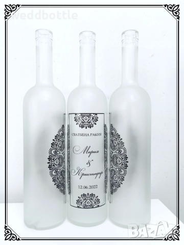 Сватбени бутилки, снимка 4 - Декорация - 51868600