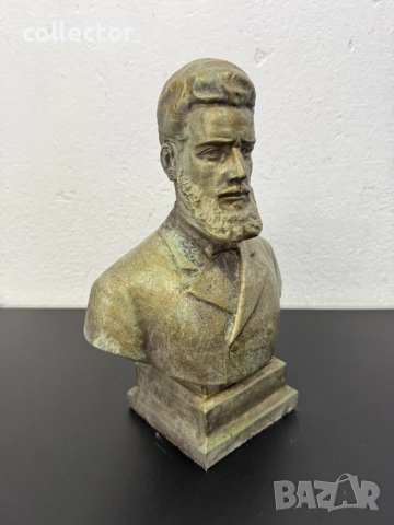 Бронзиран бюст на Христо Ботев. №7749, снимка 2 - Колекции - 52813300