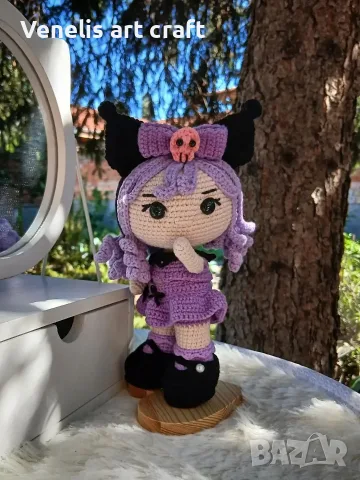 Плетена кукла Kuromi 
