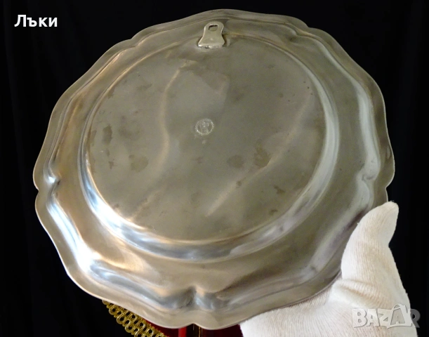 Калаена чиния,пано за снимка и гравиране,калаена сватба. , снимка 2 - Антикварни и старинни предмети - 53772998