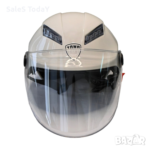 Каска за мотоциклет, прозрачен Визьор и Спойлер, светли сив- гланц, снимка 4 - Аксесоари и консумативи - 44681441