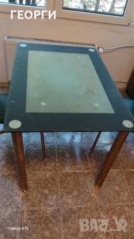 Трапезарна Стъклена маса размери дъл.1.10/ шир.75 / височина 75см КАТО НОВА 110лв, снимка 5 - Маси - 51316754