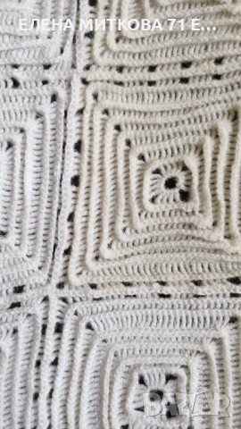 Плетено на една кука меко одеялце/покривало в екрю и бяло, снимка 3 - Олекотени завивки и одеяла - 50704333