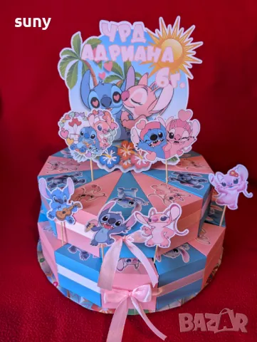 Картонена торта Стич, снимка 4 - Други - 49360853