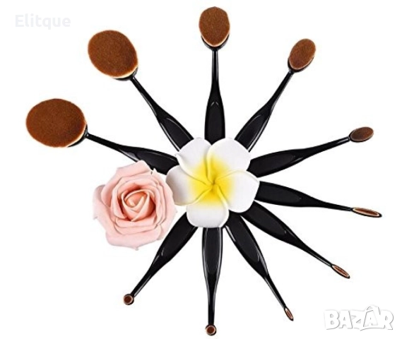 Овални четки за грим 10 броя Шенжен Aishangmei Козметика HZS63, снимка 4 - Други - 52820412