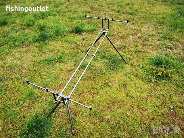  Масивна шаранджийска стойка за 5 въдици с три комплекта крака, снимка 5 - Такъми - 30895634