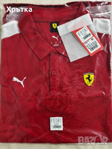 Puma Scuderia Ferrari F1 - Оригинална мъжка тениска с яка, снимка 4 - Тениски - 55786499