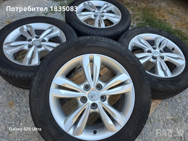 Лети джанти 17ки 5х114.3 Hyundai + летни гуми 225/60/17 Hankook