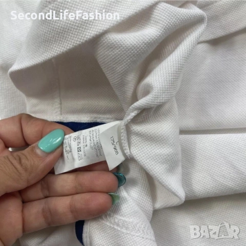 Мъжка винтидж поло тениска Paul & Shark размер L Royal Ocean бяла, снимка 7 - Тениски - 53155465