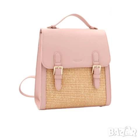 Кокетна дамска раничка, със сламени детайли, снимка 13 - Раници - 50622276