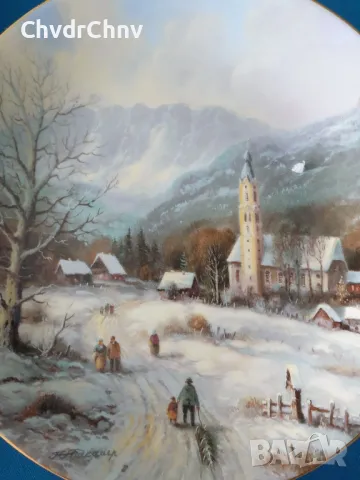 6бр Tirschenreuth Бавария/немска колекционерска декоративна порцеланова чиния-картина/пейзажи, снимка 3 - Картини - 48943416