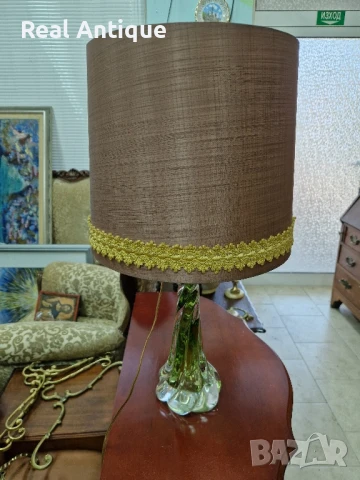Рядка антикварна белгийска кристална настолна лампа Val Saint Lambert , снимка 2 - Антикварни и старинни предмети - 50822112