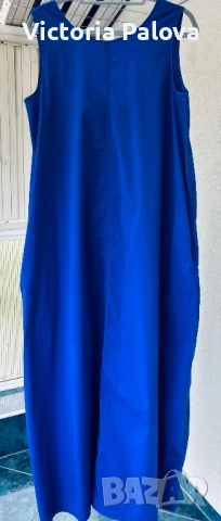 Яркосиня дълга рокля COS  Швеция, снимка 2 - Рокли - 52105066