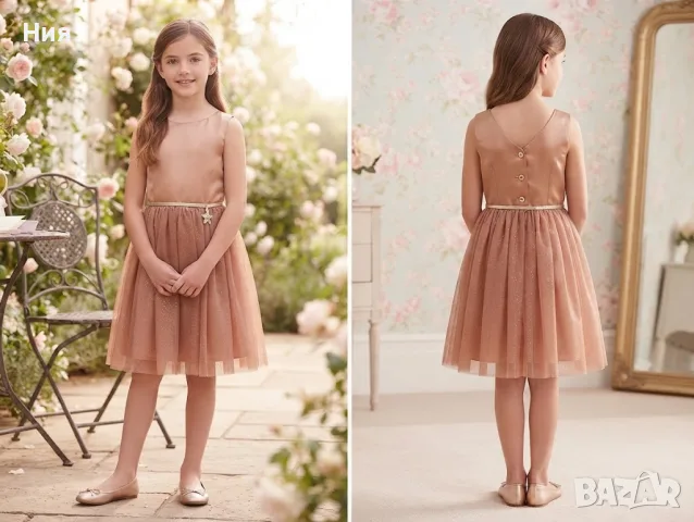 Нова официална рокля с блясък и тюл H&M (9-10 години)