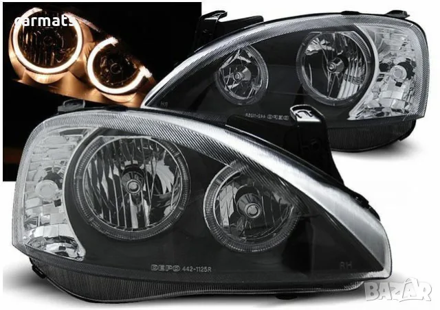 Кристални фарове ANGEL EYES за Opel Corsa C (2001-2006) - черни