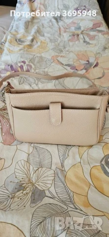 Дамска чанта Daphne в прашно розово от естествена кожа