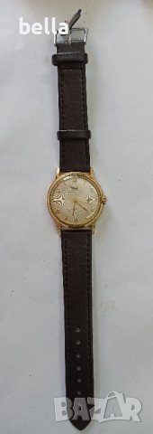Рядък немски  позлатен мъжки часовник Voigt Atlantic  от 1950 г., снимка 4 - Други ценни предмети - 42535694