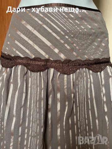 Кокетна пола в бежово и кафяво🍀❤️42 - L❤️🍀арт.4289, снимка 2 - Поли - 41117652