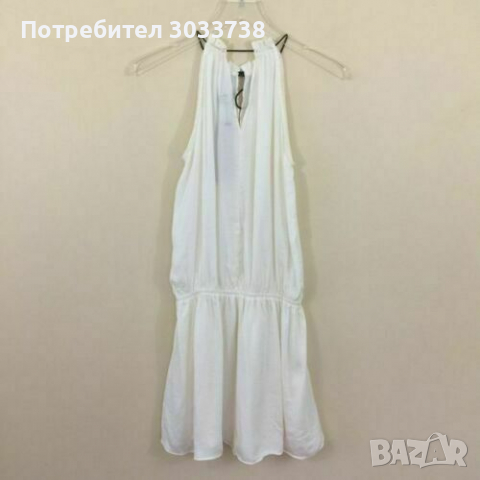 Нова Do+Be Бяла Лятна Рокля без Ръкав Ластична Талия Размер S, снимка 3 - Рокли - 36160714