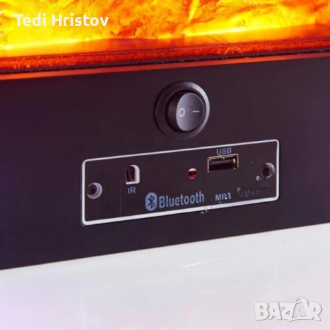 Електрическа камина с Bluetooth и реалистичен пламъчен ефект, снимка 3 - Отоплителни печки - 52530069