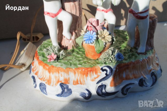 Стара порцеланова лампа, снимка 3 - Колекции - 40196581