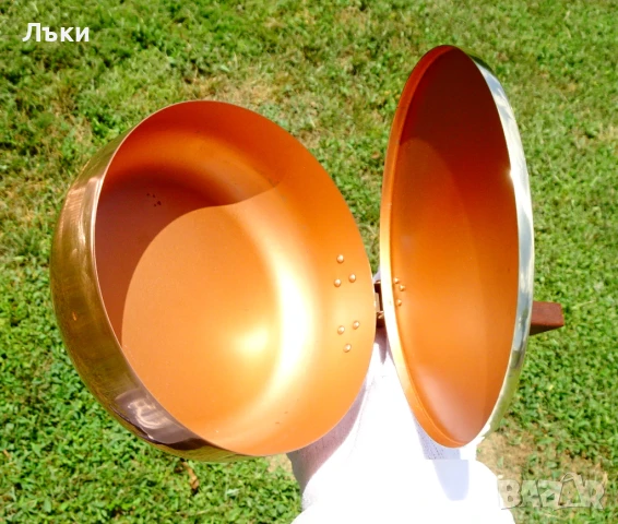 Меден съд за трохи,меден тиган с капак. , снимка 9 - Антикварни и старинни предмети - 50774355