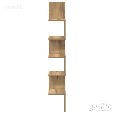 vidaXL Стенна ъглова етажерка Artisan Дъб 20x20x127,5 cm, снимка 4 - Етажерки - 56148219