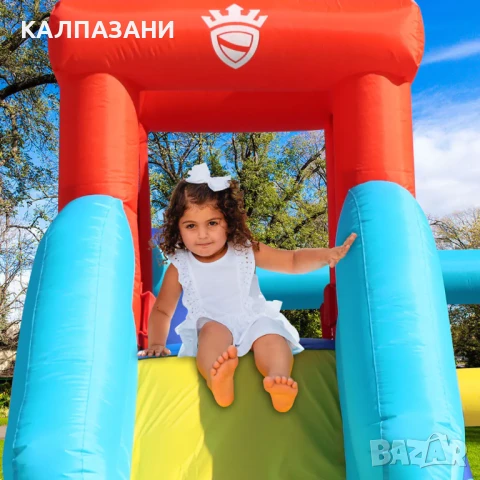 HAPPY HOP Батут замък с пързалка 400x280x265 9322, снимка 9 - Надуваеми играчки - 50447063