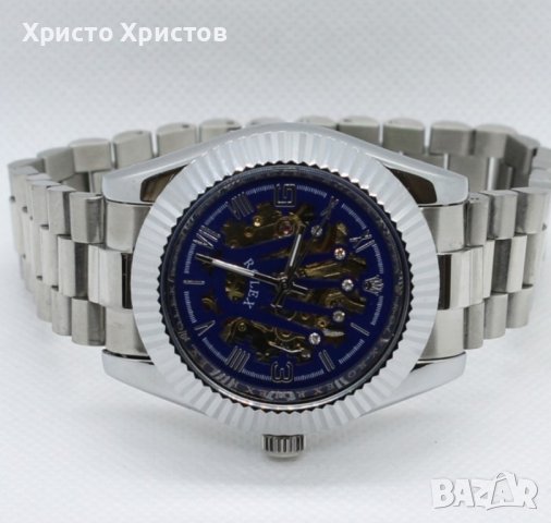 Мъжки луксозен часовник Rolex Crown 👑 Skeleton, снимка 5 - Мъжки - 41554683