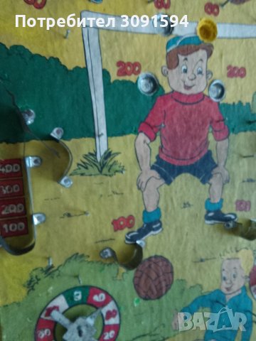 Винтидж дъска за игра на пинбол 63.см(600 мм), футболна ретро дървена игра на пинбол от 1960 г.,  - , снимка 9 - Антикварни и старинни предмети - 41534119
