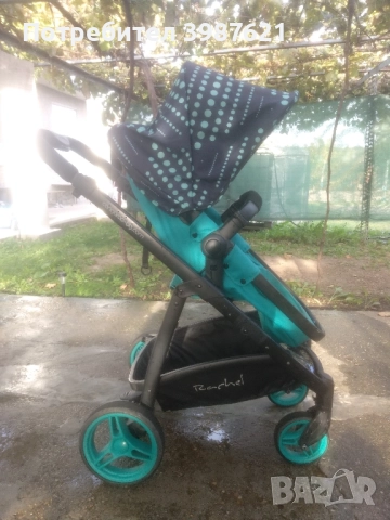 Детска комбинирана количка 2в1 Cangaroo - Rachel, тюркоаз, снимка 5 - Детски колички - 51488014