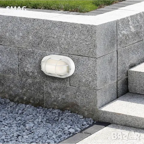 Външна стенна лампа Овална бяла 21x10.5x8.5cm S_1240117, снимка 2 - Соларни лампи - 49910005